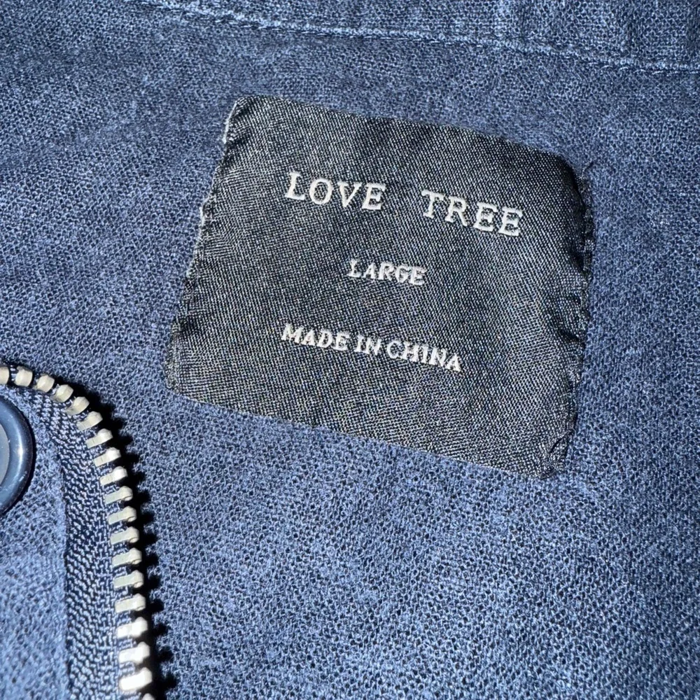 Love Tree Linen Blend Jacket – Navy – Women’s Size Large – Adjustable Waist - Picture 4 of 6